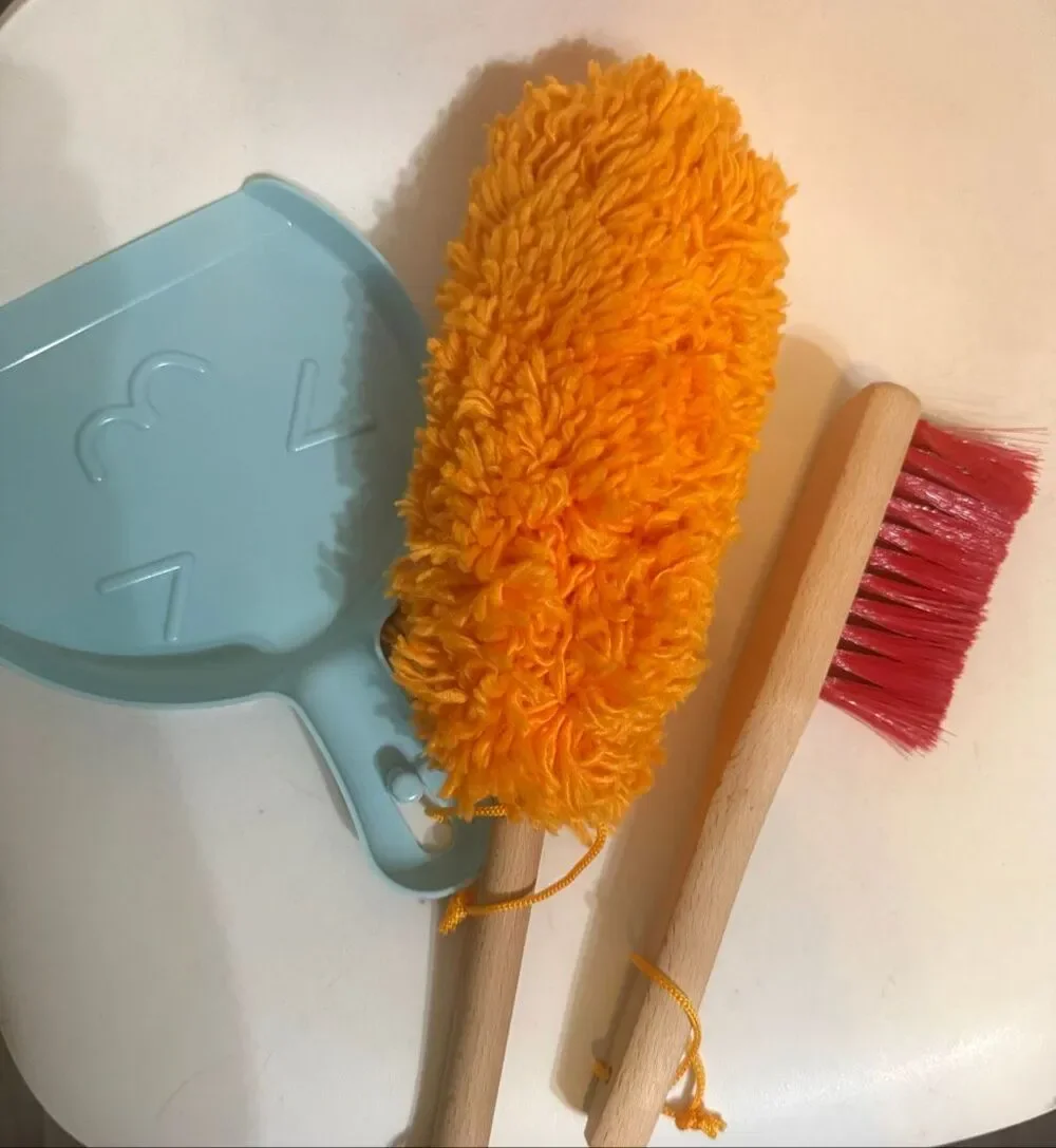 Kids Toddler Wooden Housekeeping Pretend Play Broom Mop Brush Cleaning Toy Set